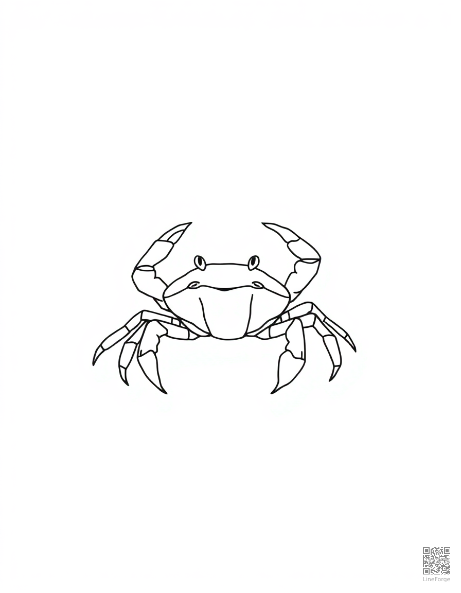 crab walking sideways on a beach coloring page Minimal style - free printable