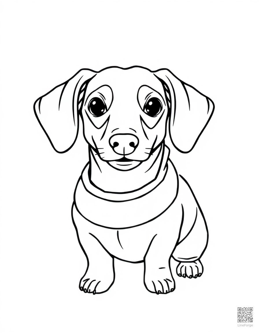 dachshund wearing a hot dog costume coloring page Minimal style - free printable