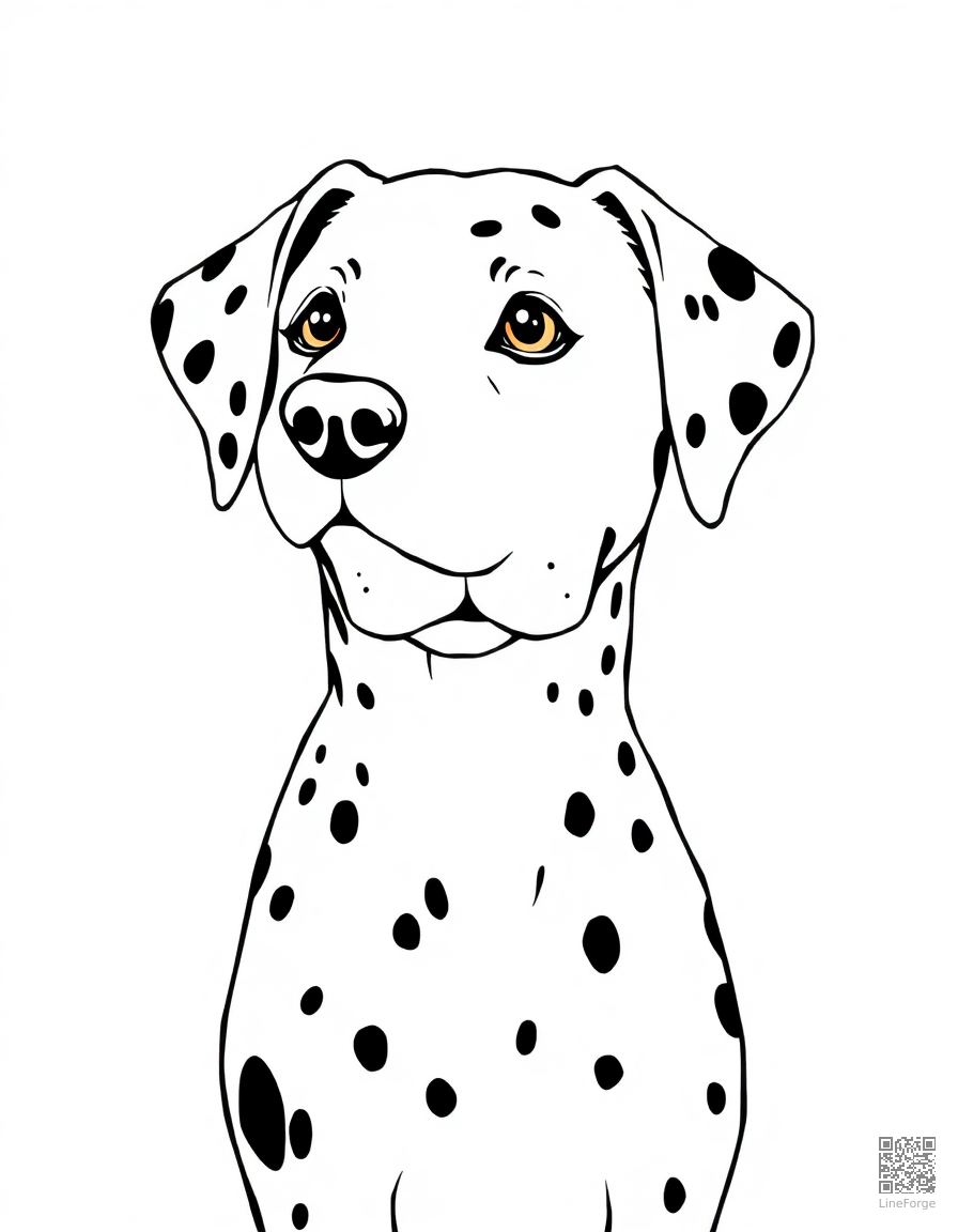 Dalmatian with spots coloring page Manga style - free printable