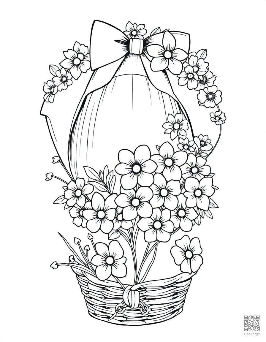 easter bonnet decorated with flowers coloring page Manga style - free printable