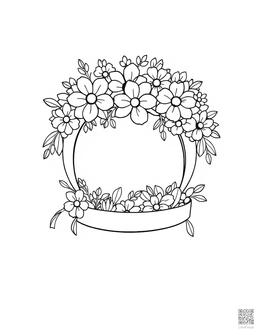 easter bonnet decorated with flowers coloring page Minimal style - free printable