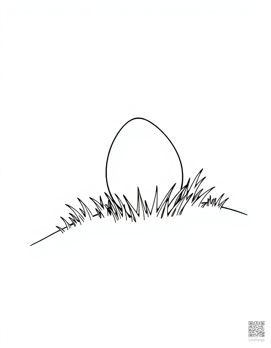 easter egg rolling down a grassy hill coloring page Minimal style - free printable