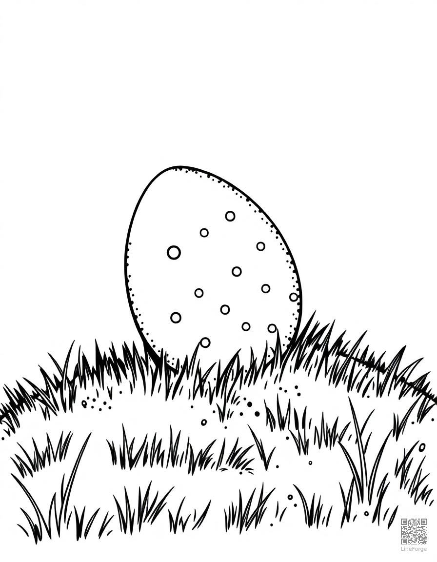 easter egg rolling down a grassy hill coloring page Stipple style - free printable