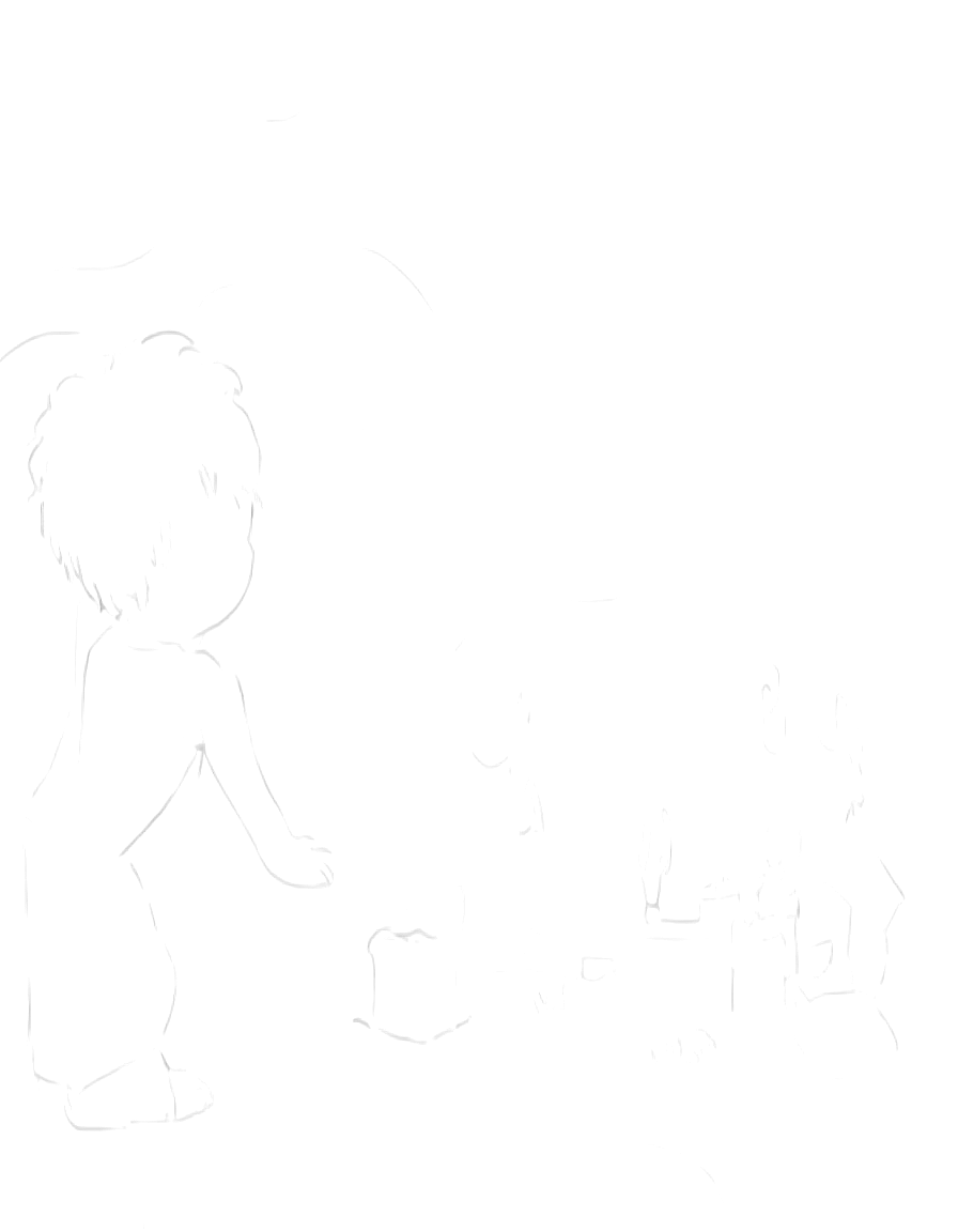 Free children playing on the beach building sand castles., from the side in full profile view, in a whimsical scene with decorative swirls coloring page in contour style — printable line art