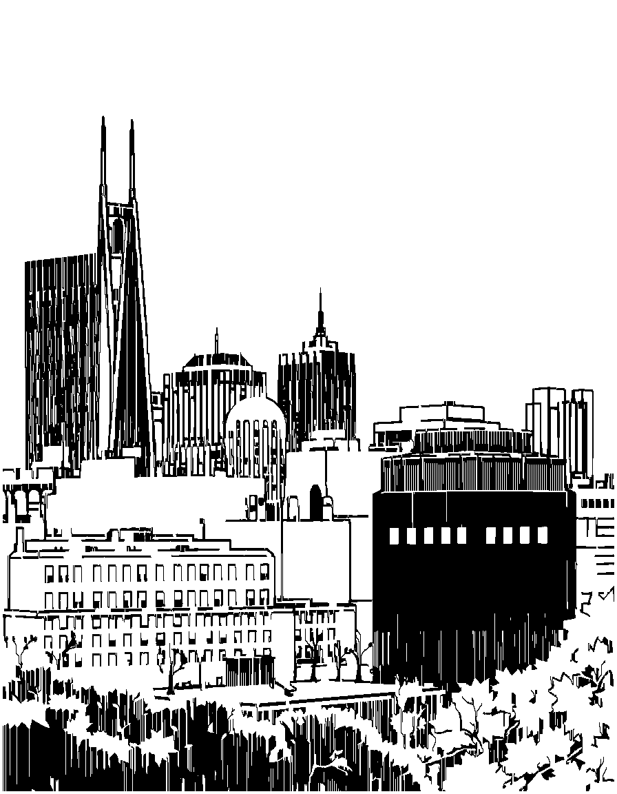 Free rochester ny city skyline coloring page in woodcut style — printable line art