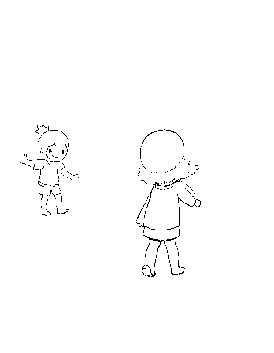 Two children playing on the beach. coloring page Contour style - free printable