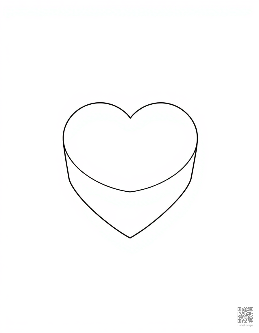 heart shaped box of chocolates coloring page Minimal style - free printable