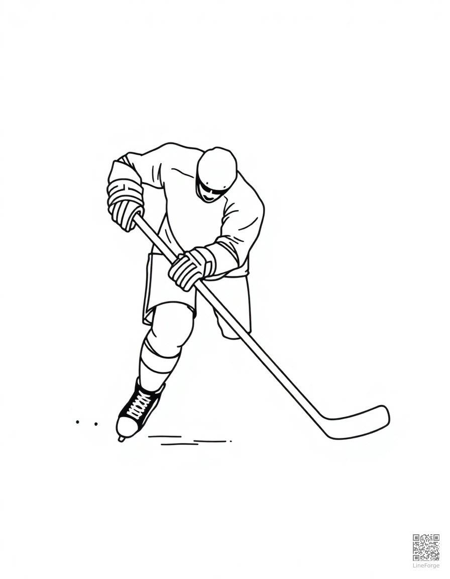 ice hockey player scoring a goal coloring page Minimal style - free printable