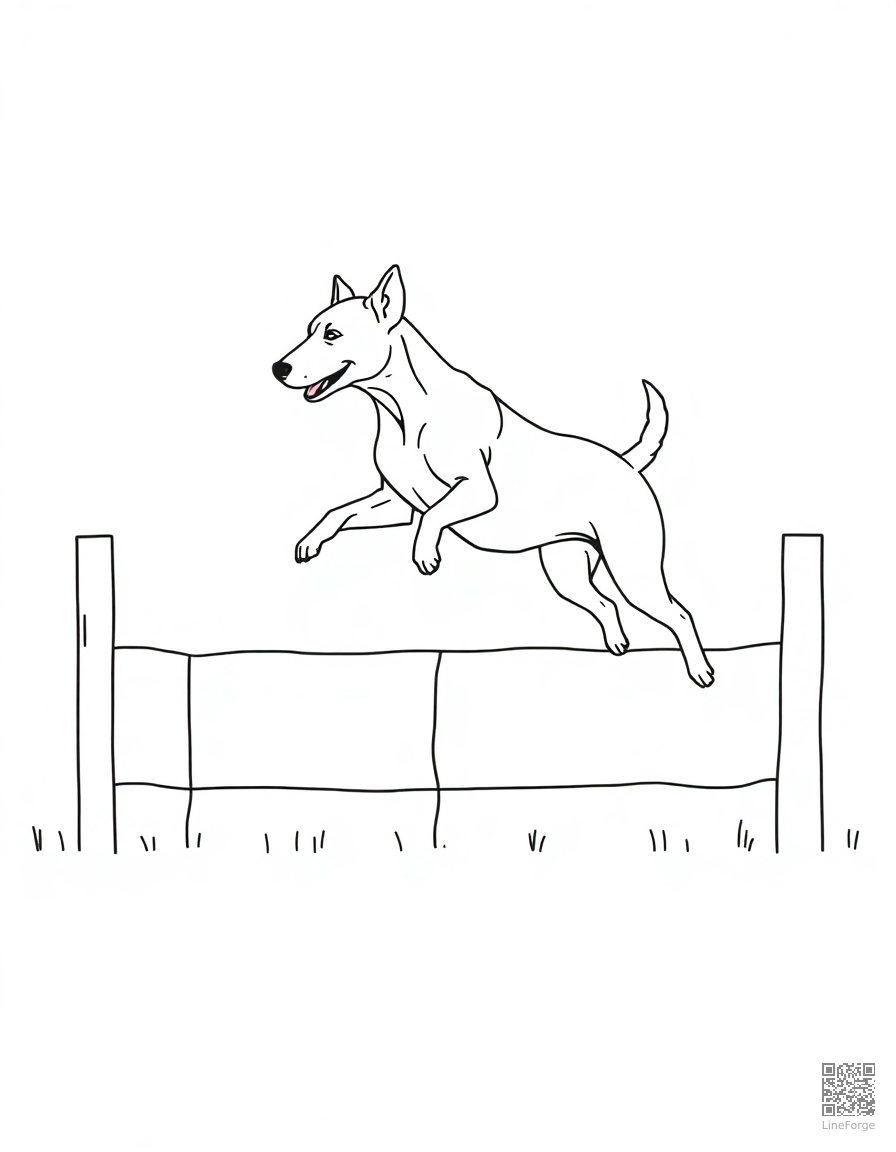 jack russell terrier jumping over a fence coloring page Minimal style - free printable