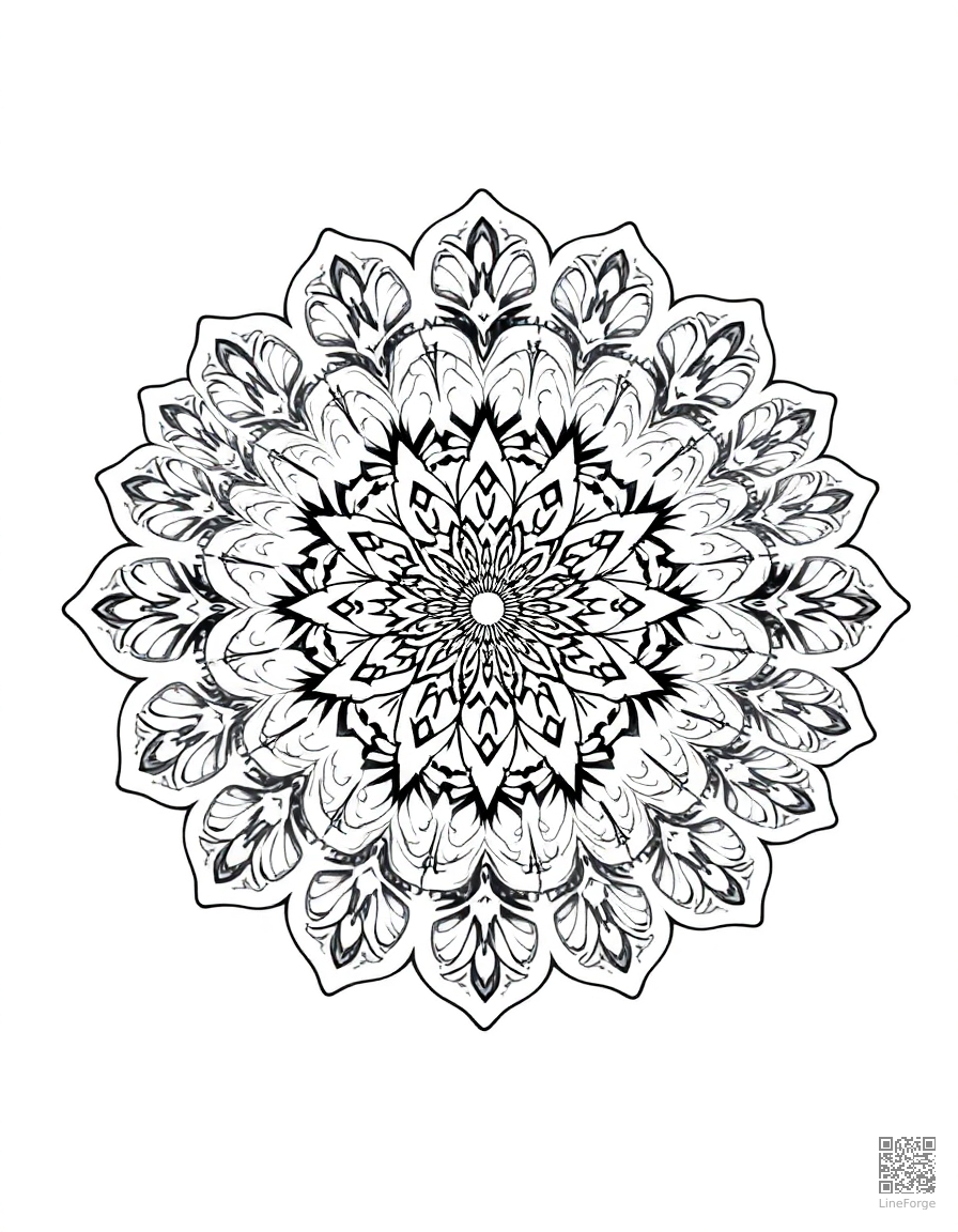 lace doily pattern with delicate details coloring page Minimal style - free printable