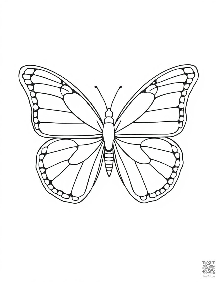 Free life cycle of a butterfly diagram coloring page in contour style — printable line art
