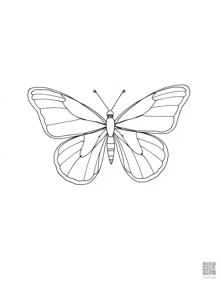 Free life cycle of a butterfly diagram coloring page in minimal style — printable line art