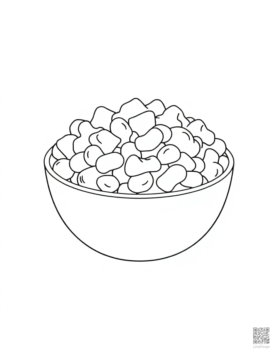 mac and cheese in a bowl coloring page Minimal style - free printable