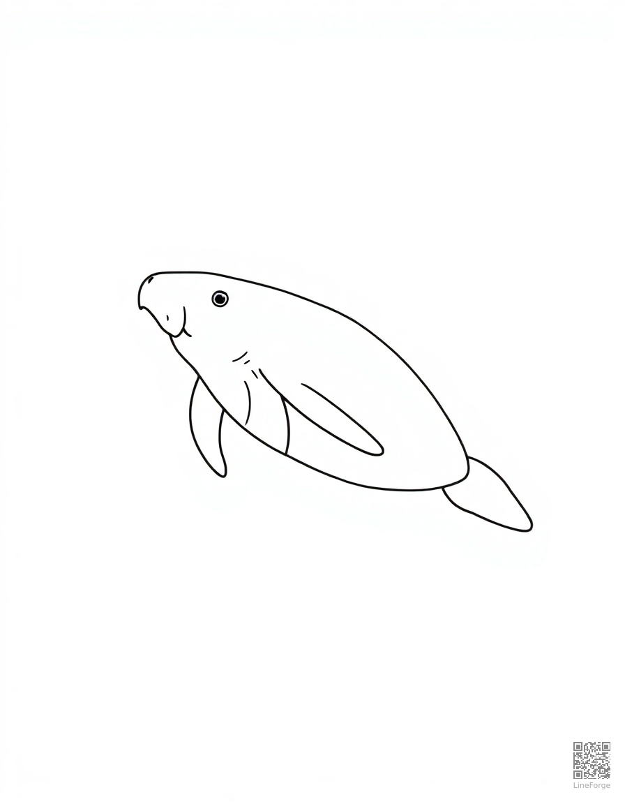 manatee swimming in a crystal clear spring coloring page Minimal style - free printable