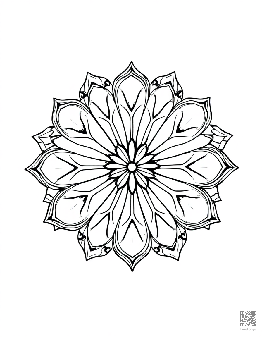 mandala with butterfly wing designs coloring page Minimal style - free printable