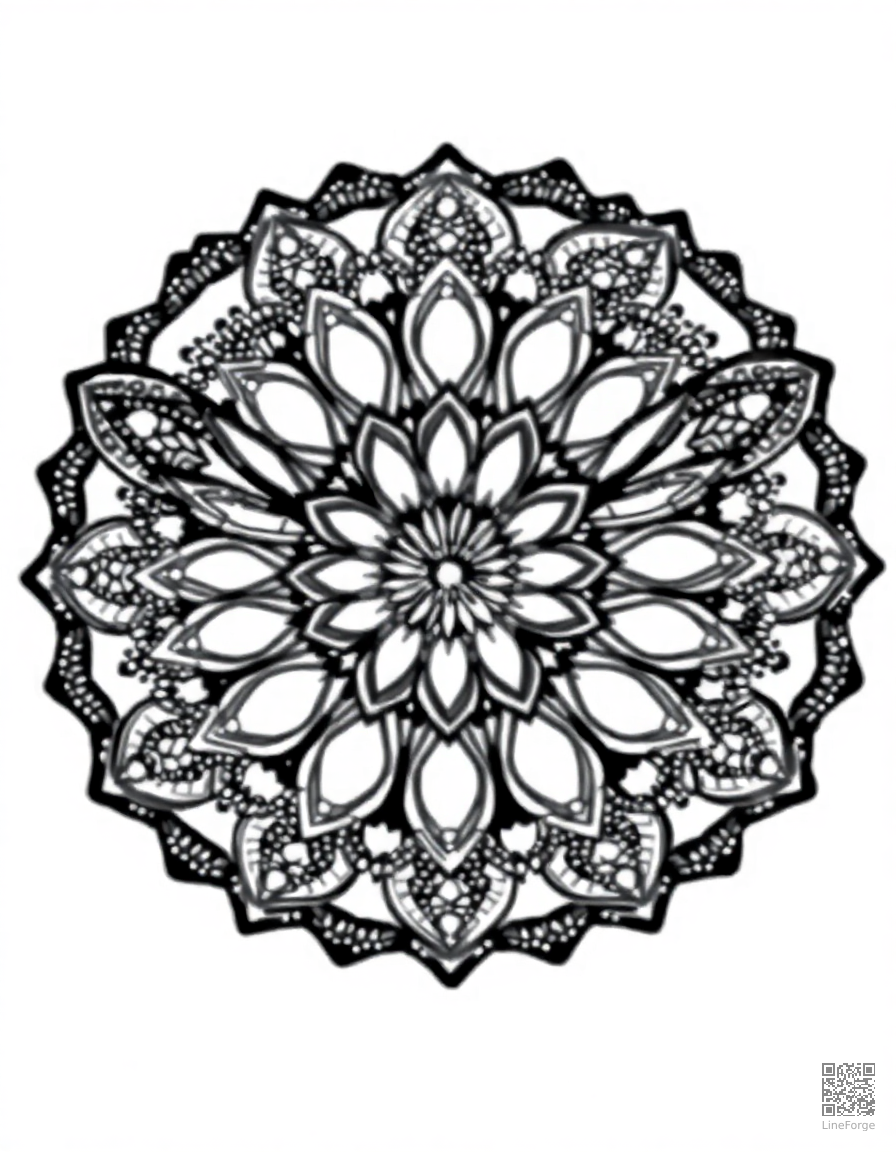 mandala with dragonfly wing designs coloring page Stipple style - free printable