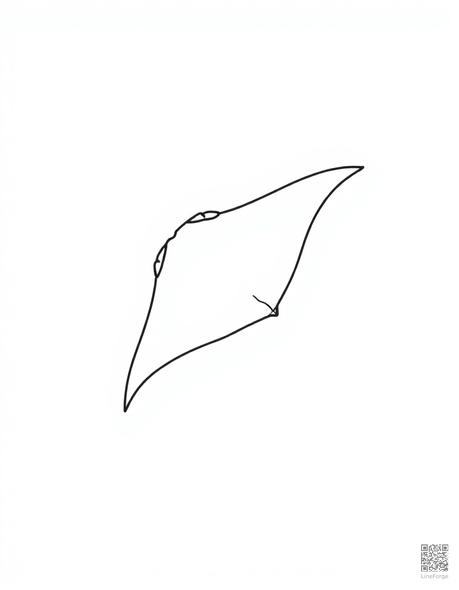 manta ray gliding through clear water coloring page Minimal style - free printable