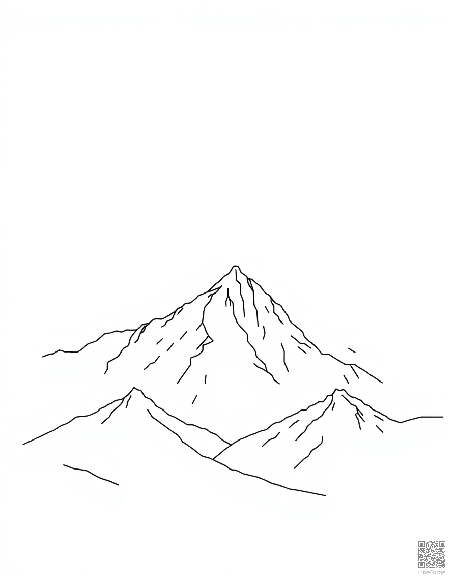 meteor shower over a mountain range coloring page Minimal style - free printable