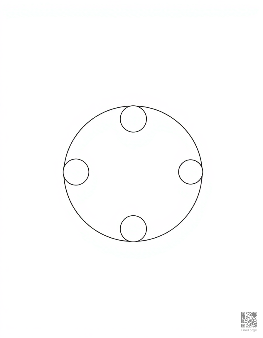 moon phases in a circular diagram coloring page Minimal style - free printable