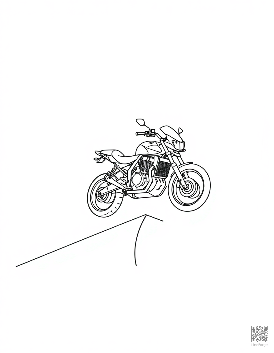 motorcycle jumping over a ramp coloring page Minimal style - free printable