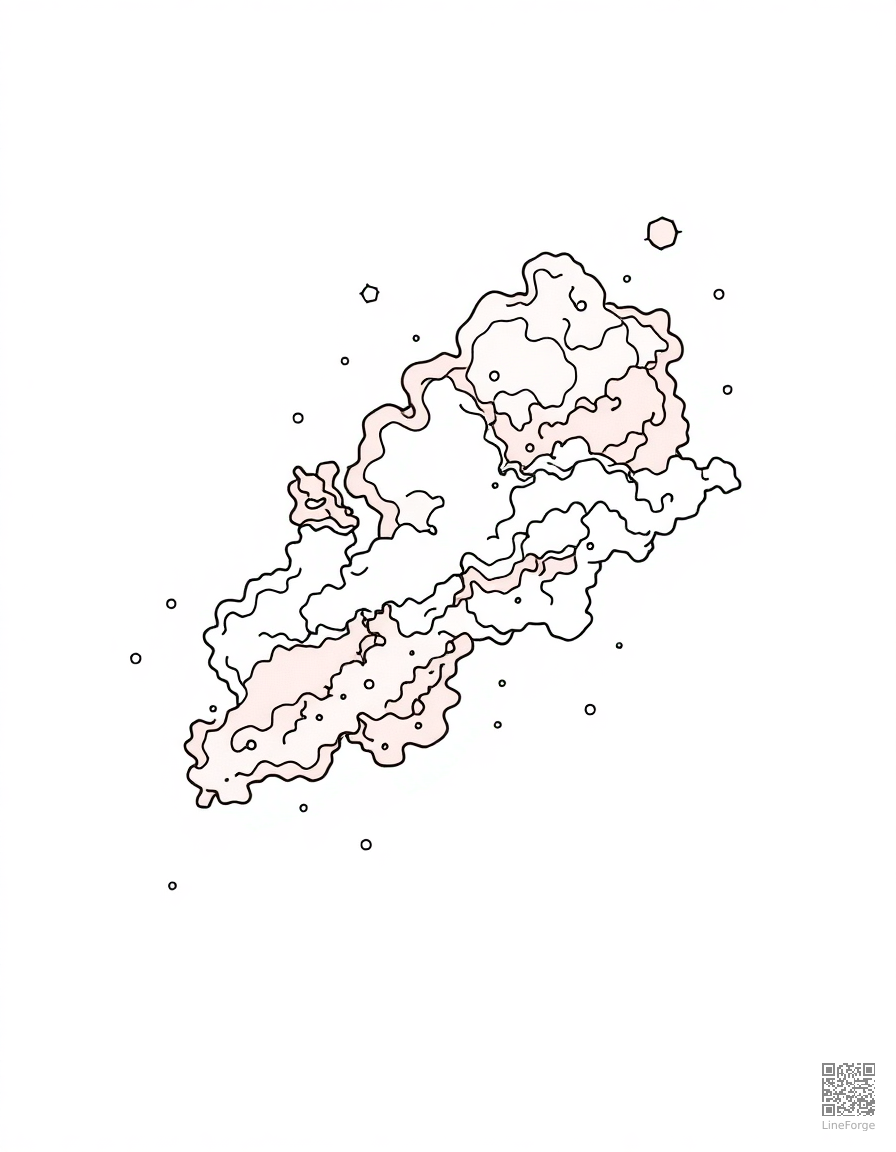 nebula with colorful gas clouds coloring page Minimal style - free printable