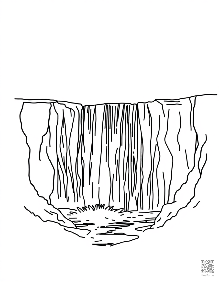 niagara falls with rainbow mist coloring page Minimal style - free printable