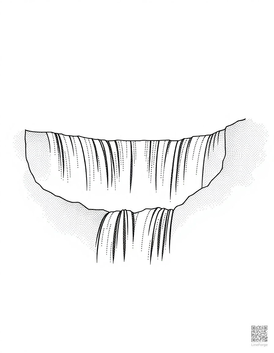 niagara falls with rainbow mist coloring page Stipple style - free printable