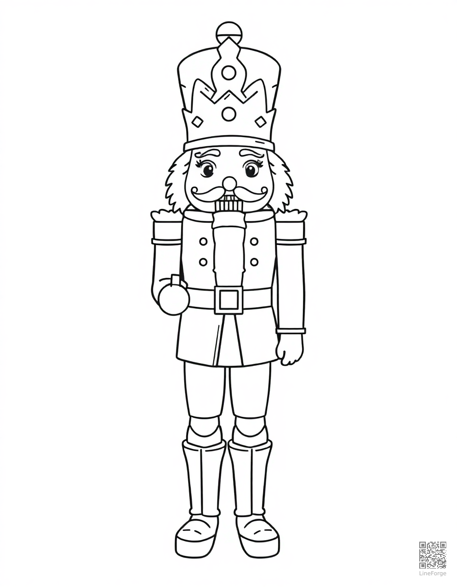 nutcracker soldier standing guard coloring page Contour style - free printable