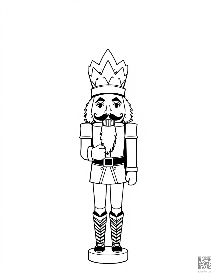 nutcracker soldier standing guard coloring page Crosshatch style - free printable