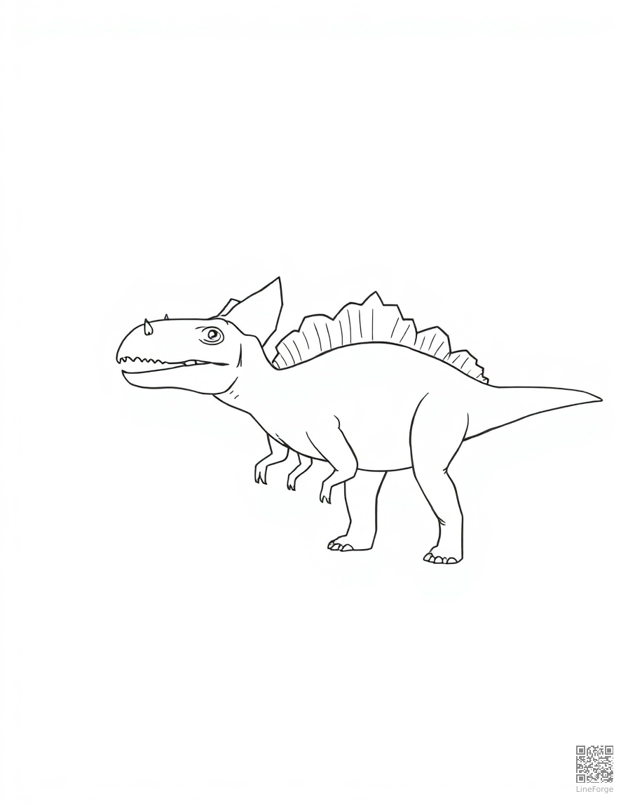 pachycephalosaurus headbutting another dinosaur coloring page Minimal style - free printable