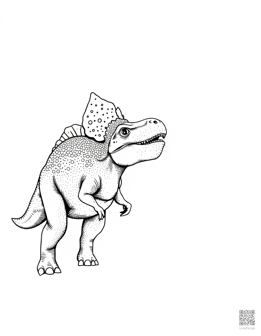 pachycephalosaurus headbutting another dinosaur coloring page Stipple style - free printable