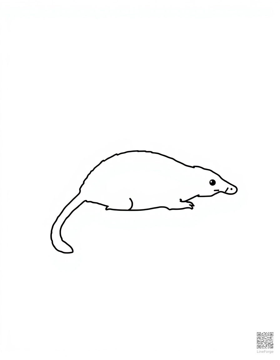 platypus swimming in an australian creek coloring page Minimal style - free printable