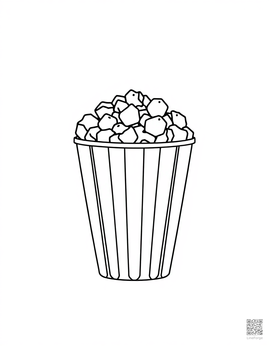 popcorn bucket at the movies coloring page Minimal style - free printable