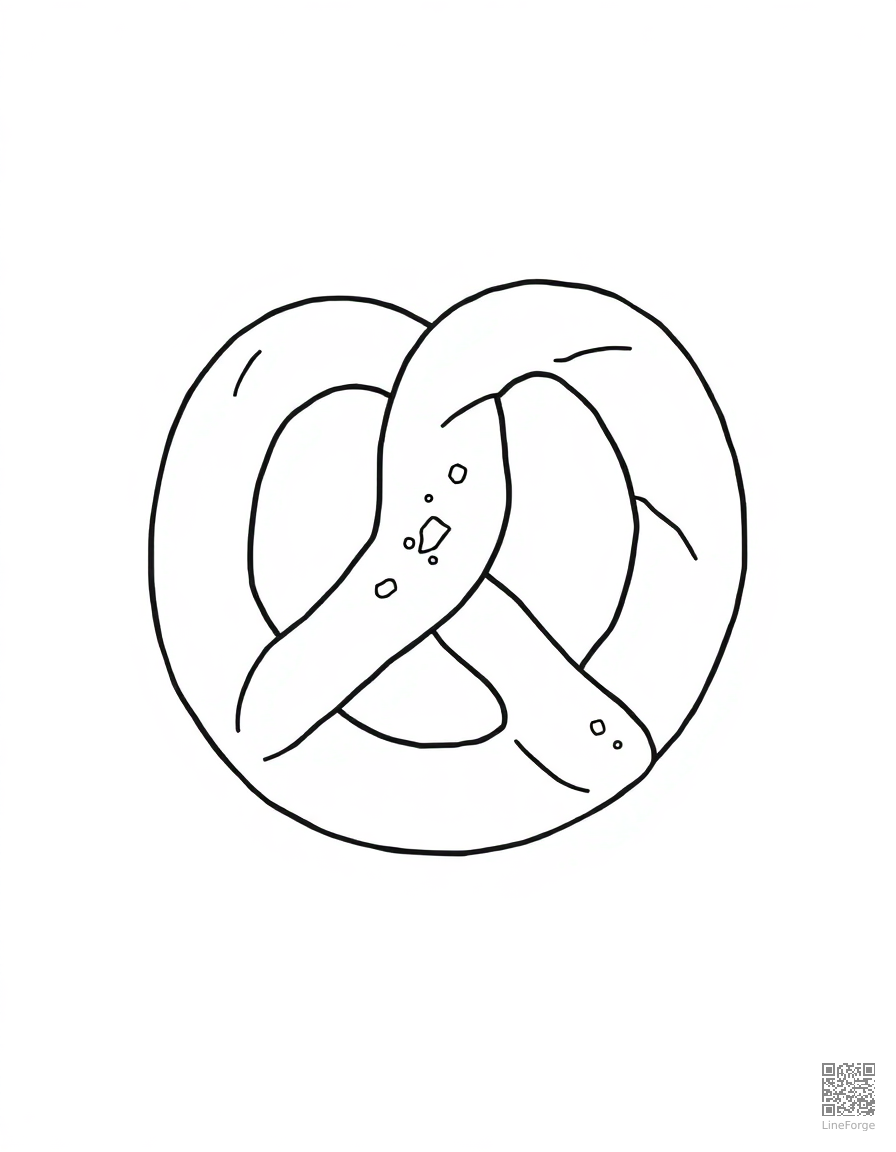 pretzel with salt crystals coloring page Minimal style - free printable