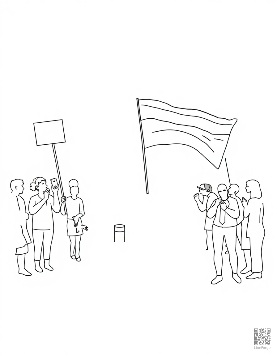 rainbow pride parade celebration coloring page Minimal style - free printable