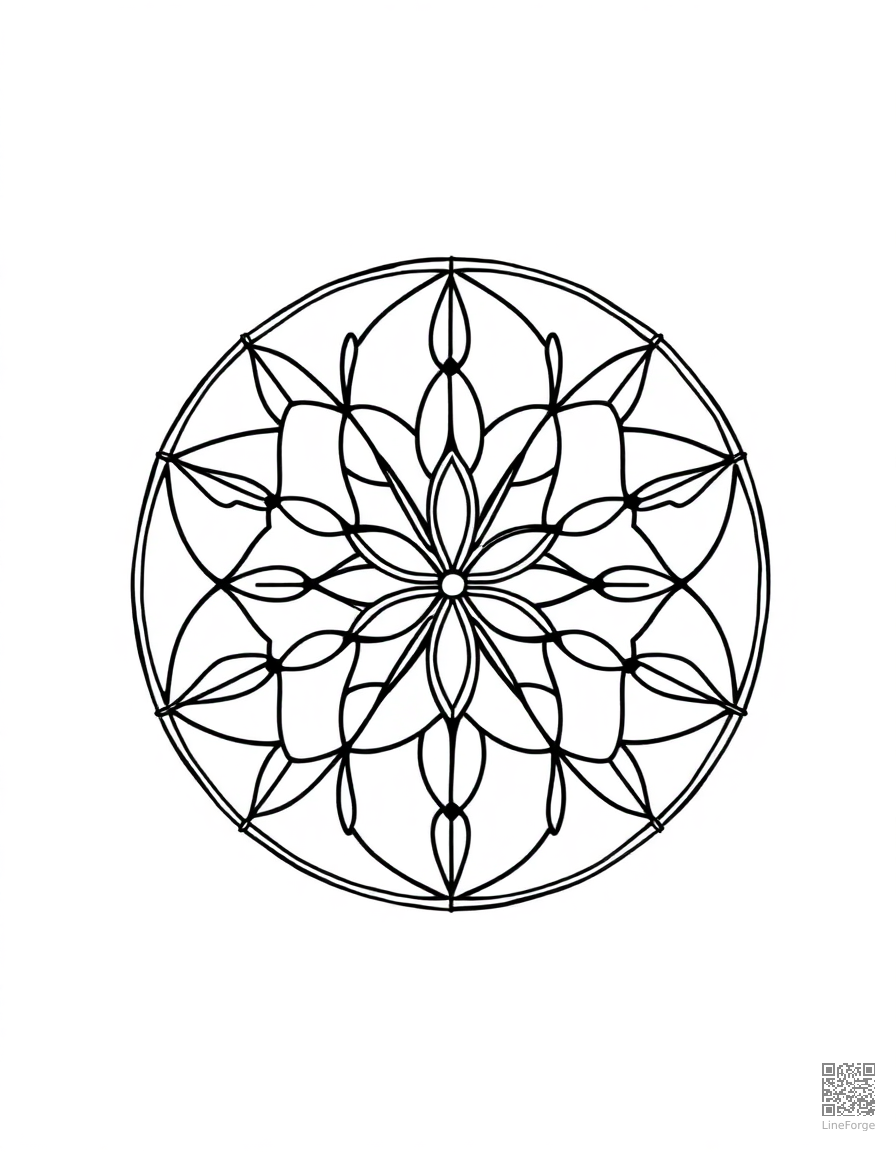 sacred geometry flower of life pattern coloring page Minimal style - free printable
