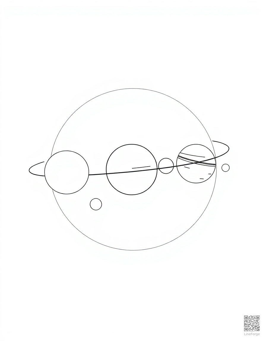 solar system diagram with labeled planets coloring page Minimal style - free printable