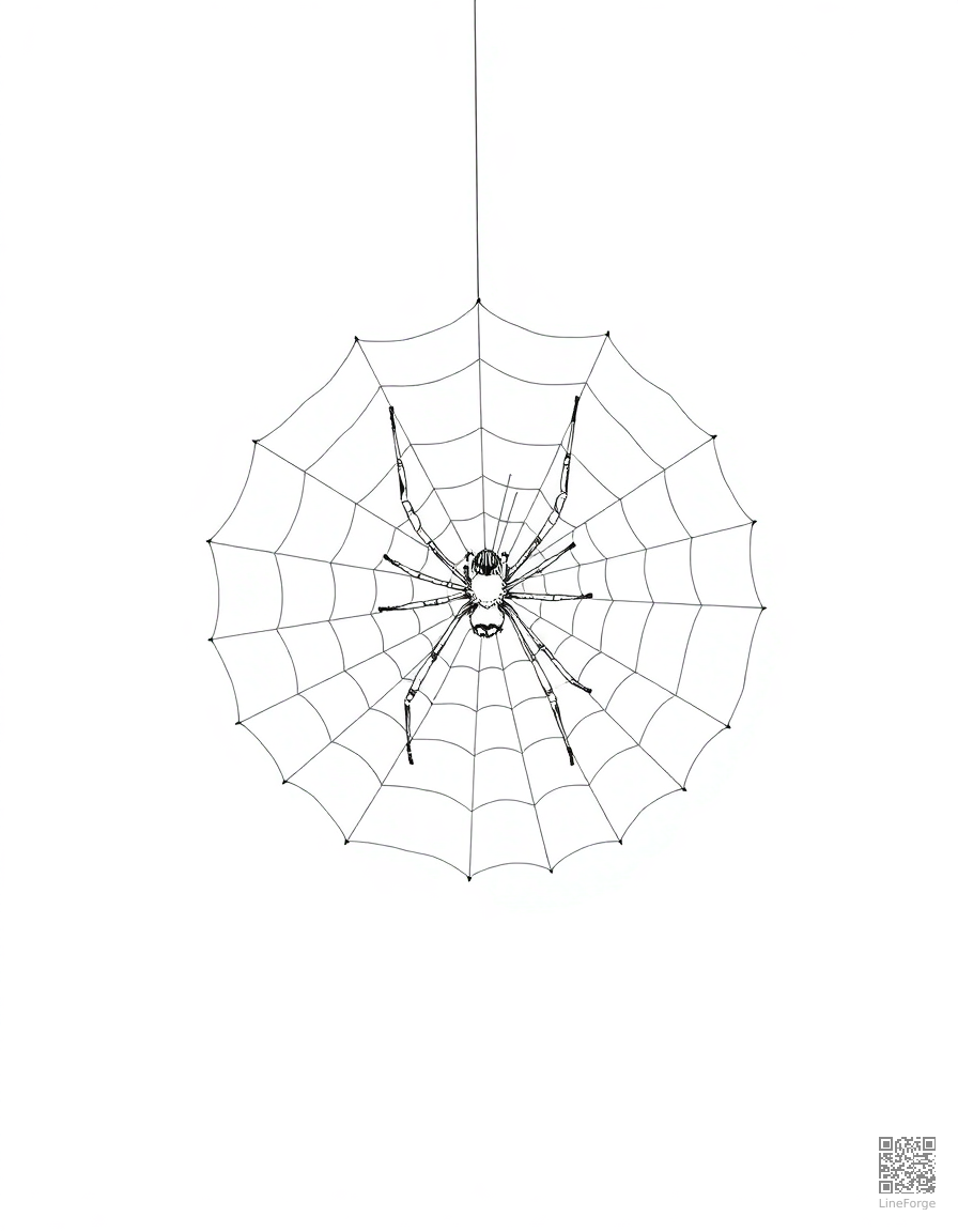 spider spinning an intricate web coloring page Minimal style - free printable
