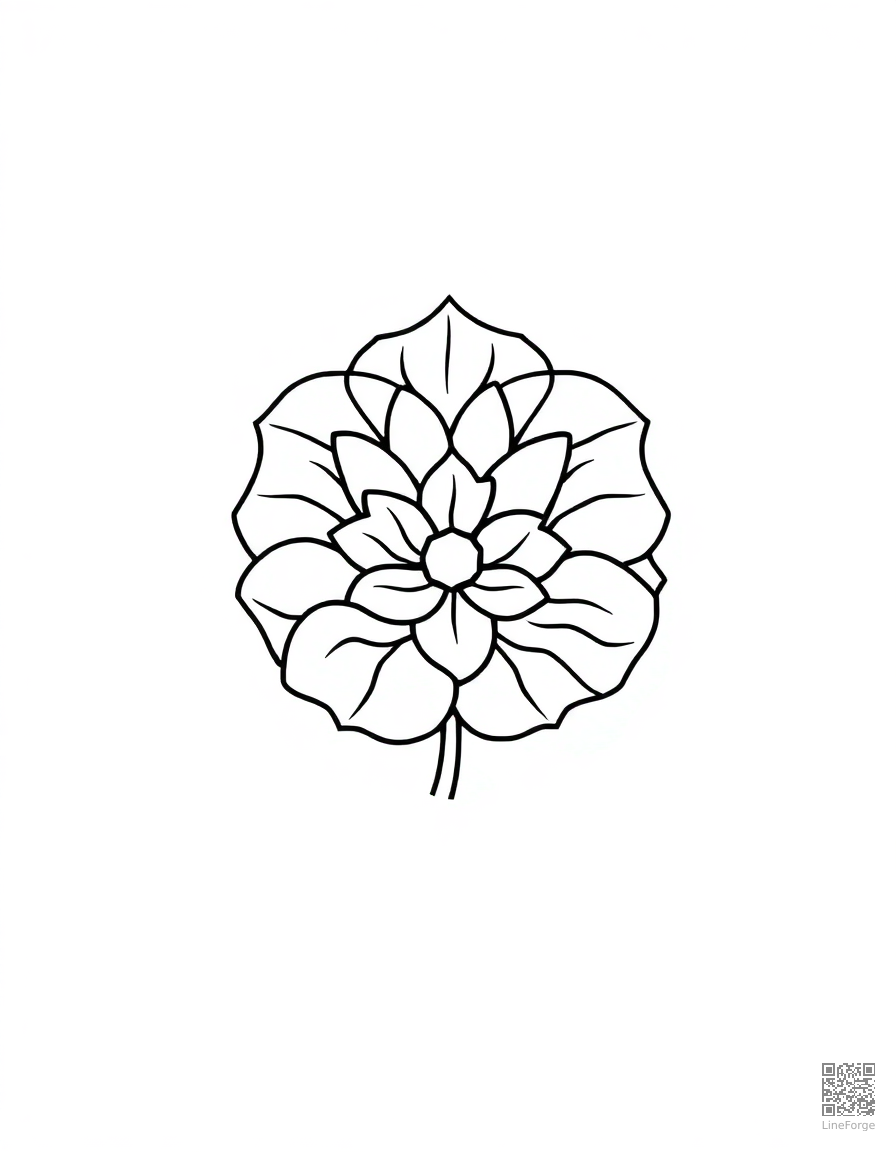 stained glass window rose pattern coloring page Minimal style - free printable