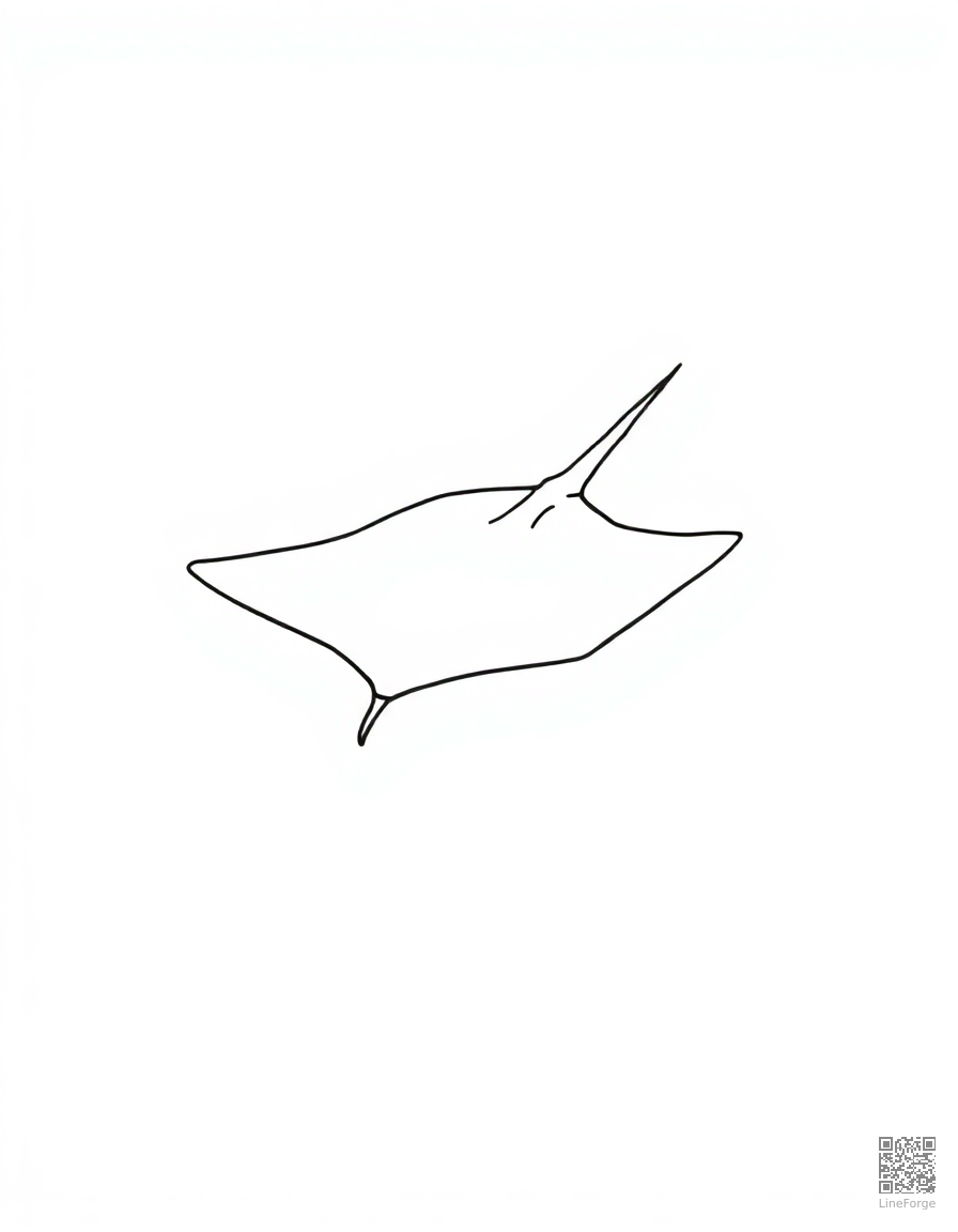 stingray gliding over a sandy bottom coloring page Minimal style - free printable