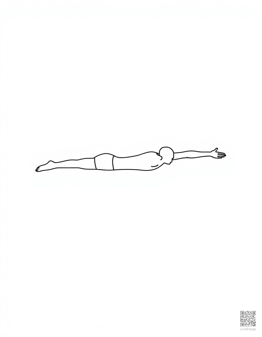 swimmer doing butterfly stroke coloring page Minimal style - free printable