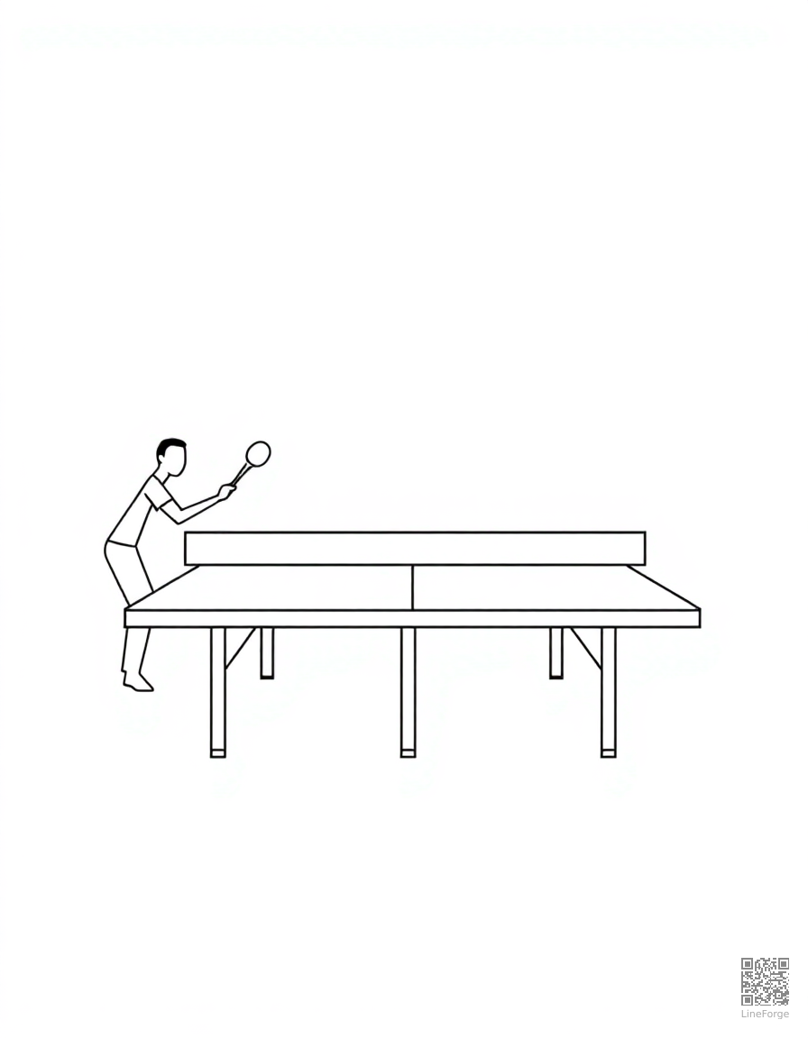 table tennis rally in action coloring page Minimal style - free printable