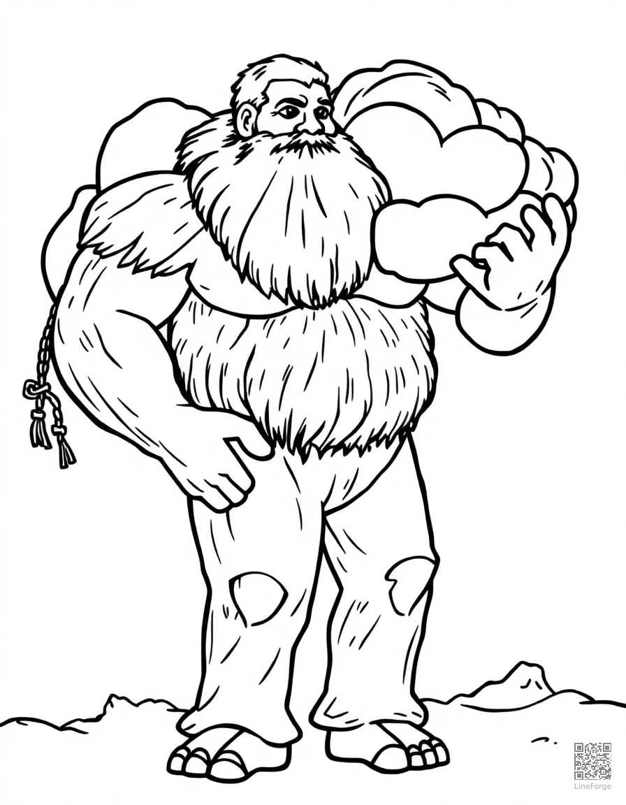 the big friendly giant carrying dreams coloring page Contour style - free printable