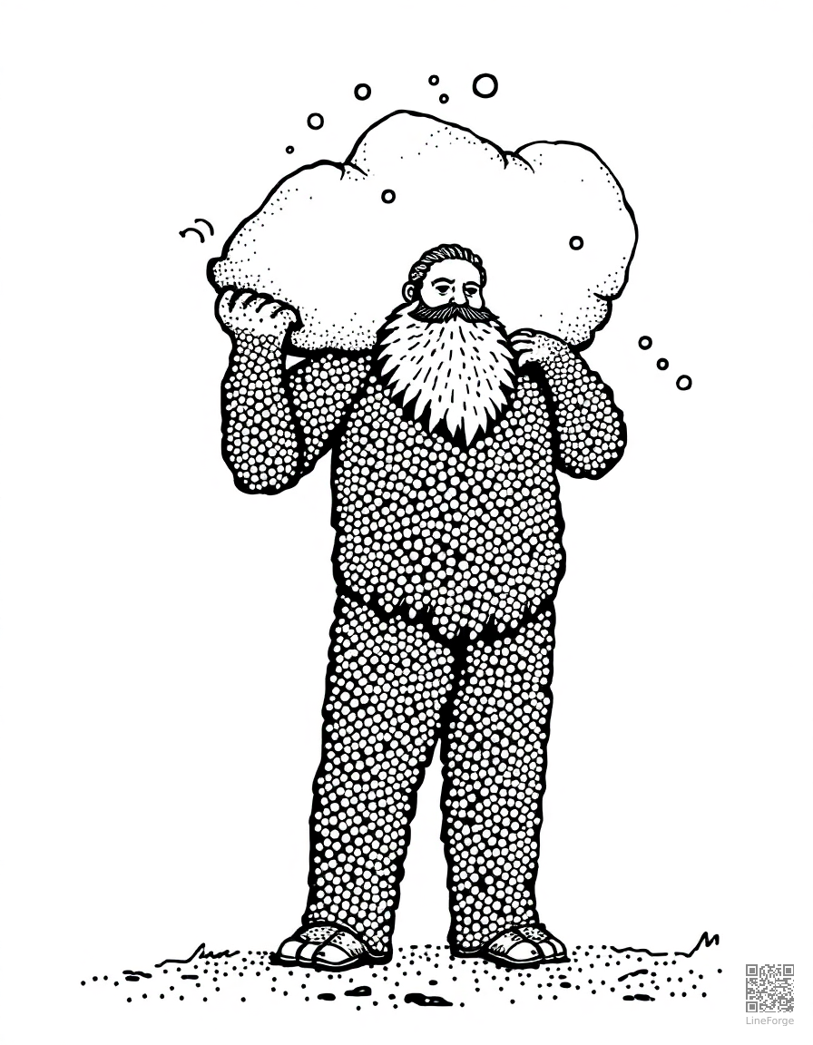 the big friendly giant carrying dreams coloring page Stipple style - free printable