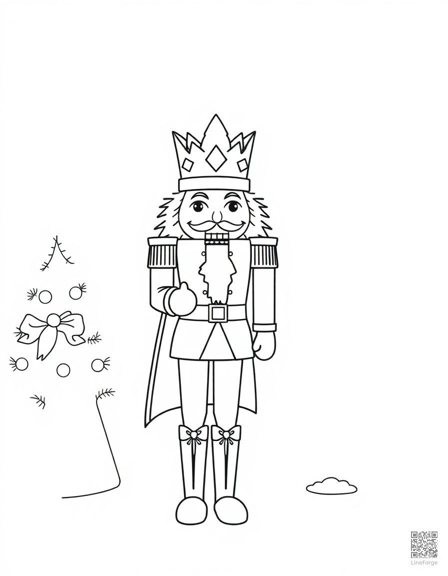 the nutcracker prince at a christmas party coloring page Minimal style - free printable