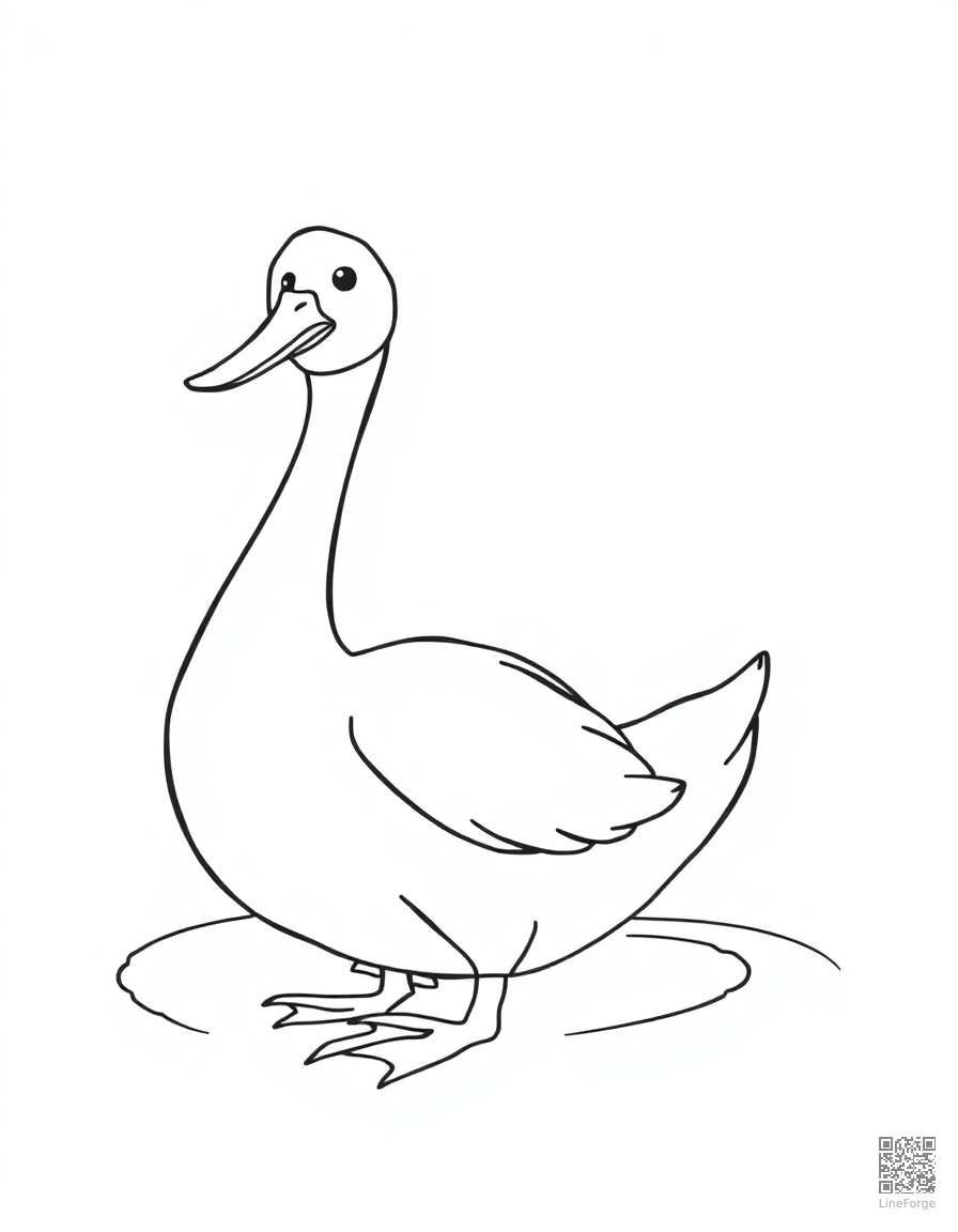 the ugly duckling becoming a swan coloring page Contour style - free printable