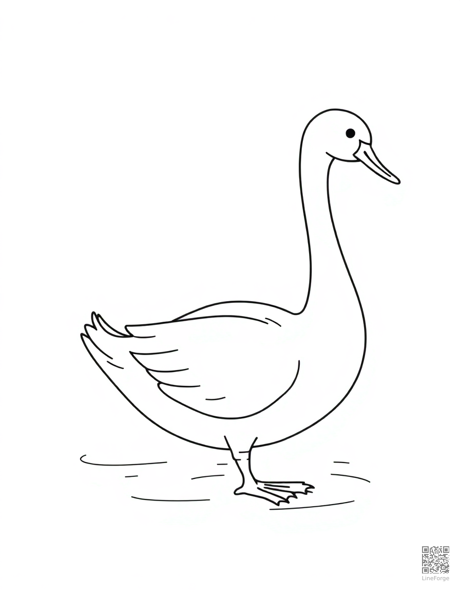 the ugly duckling becoming a swan coloring page Minimal style - free printable