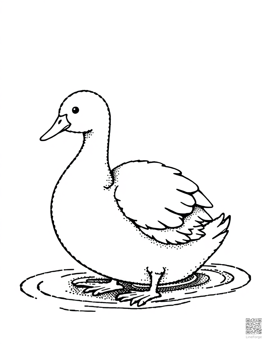 the ugly duckling becoming a swan coloring page Stipple style - free printable