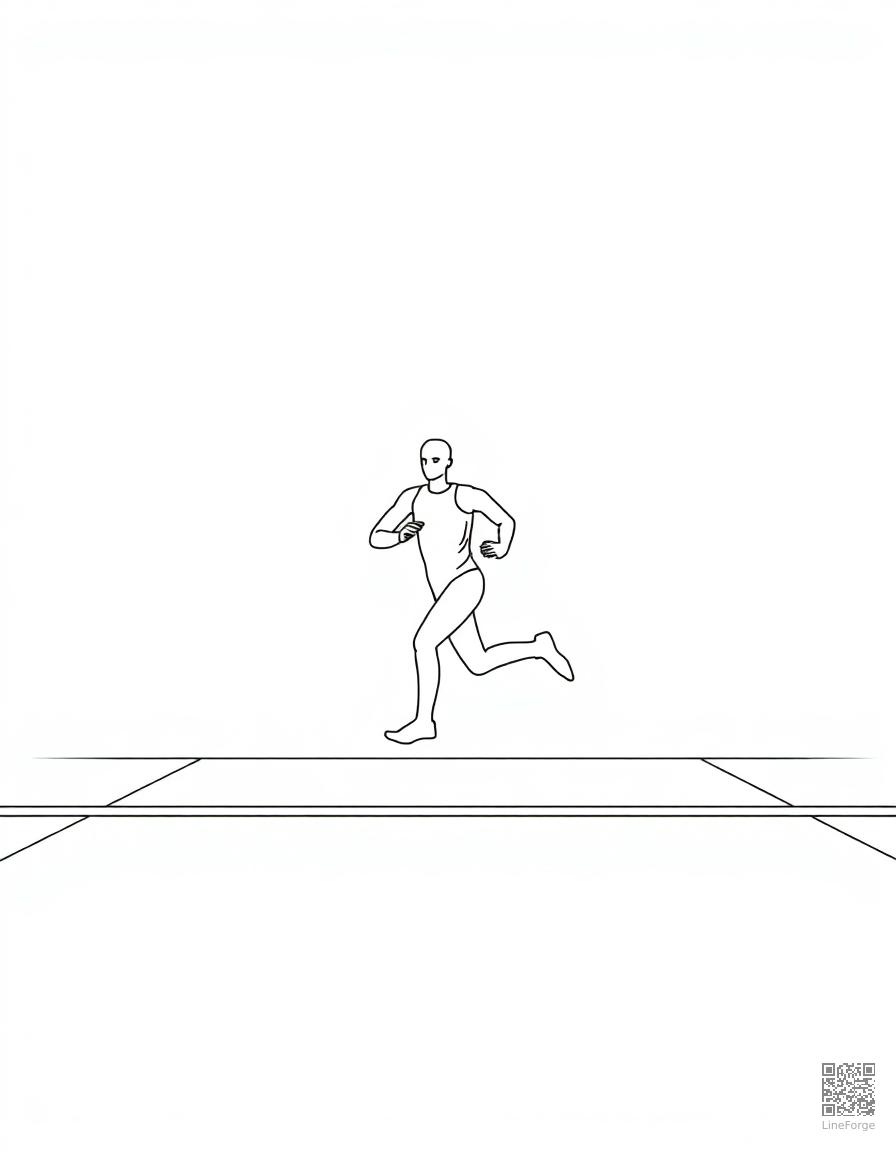 track runner crossing the finish line coloring page Minimal style - free printable