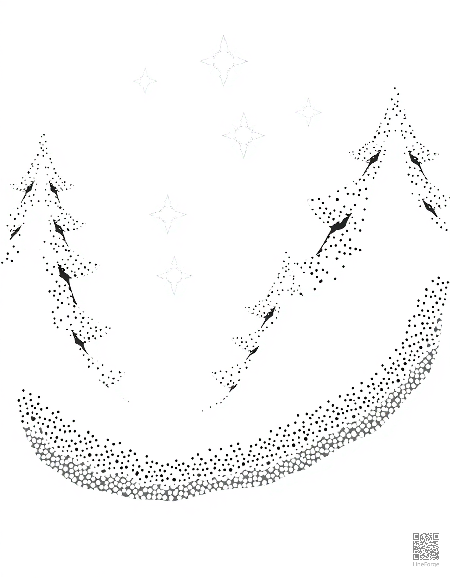 twelve days of christmas illustration coloring page Stipple style - free printable